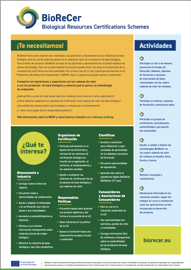 Thumbnail picture of the first page of the Spanish Factsheet version