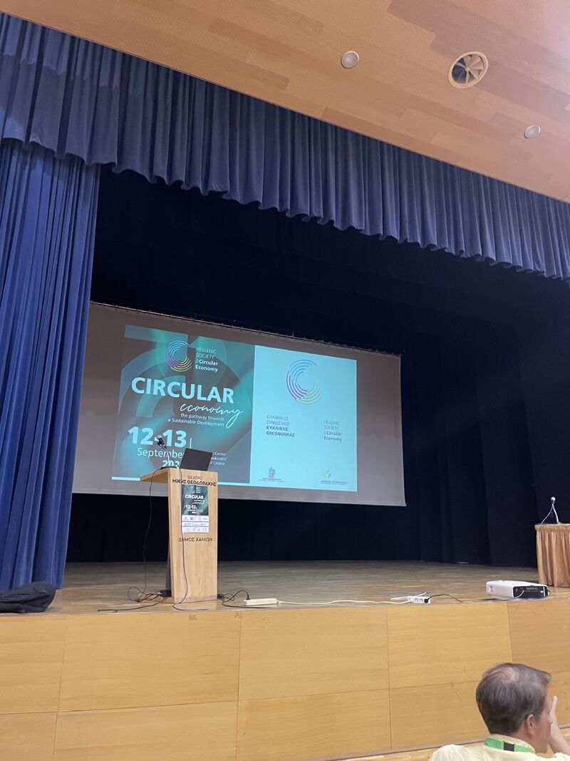 View to the presentation deck and the slideshow of the Panhellenic Conference on Chemical Engineering in Thessaloniki 2024.